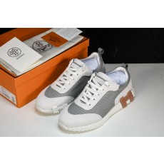 [GD] 에르메스 바운싱 스니커즈 그래픽 메쉬 스웨이드 고트스킨 화이트 브라운