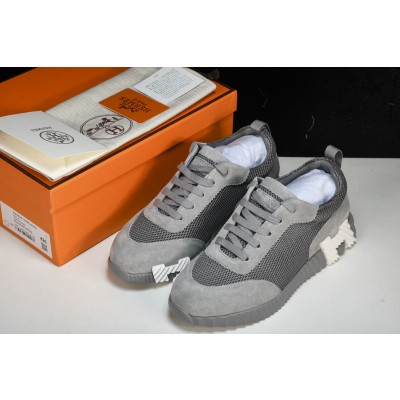 [GD] 에르메스 바운싱 스니커즈 그래픽 메쉬 스웨이드 고트스킨 그레이 화이트