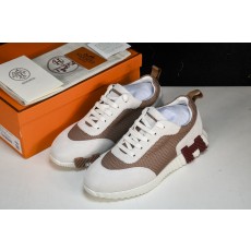 [GD] 에르메스 바운싱 스니커즈 그래픽 메쉬 스웨이드 고트스킨 베이지 레드