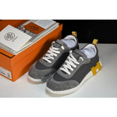 [GD] 에르메스 바운싱 스니커즈 그래픽 메쉬 스웨이드 고트스킨 그레이 옐로우