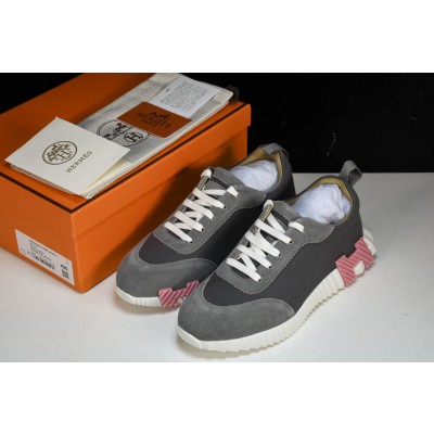 [GD] 에르메스 바운싱 스니커즈 그래픽 메쉬 스웨이드 고트스킨 그레이 핑크