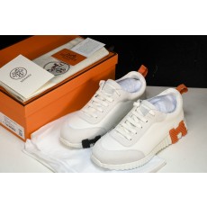 [GD] 에르메스 바운싱 스니커즈 메쉬 스웨이드 고트스킨 화이트 블랙&오렌지