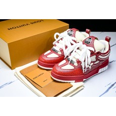 [V8] 루이비통 스케이트 메쉬 스니커즈 화이트 레드