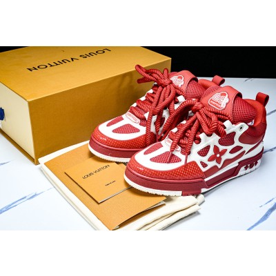 [V8] 루이비통 스케이트 메쉬 스니커즈 화이트 레드