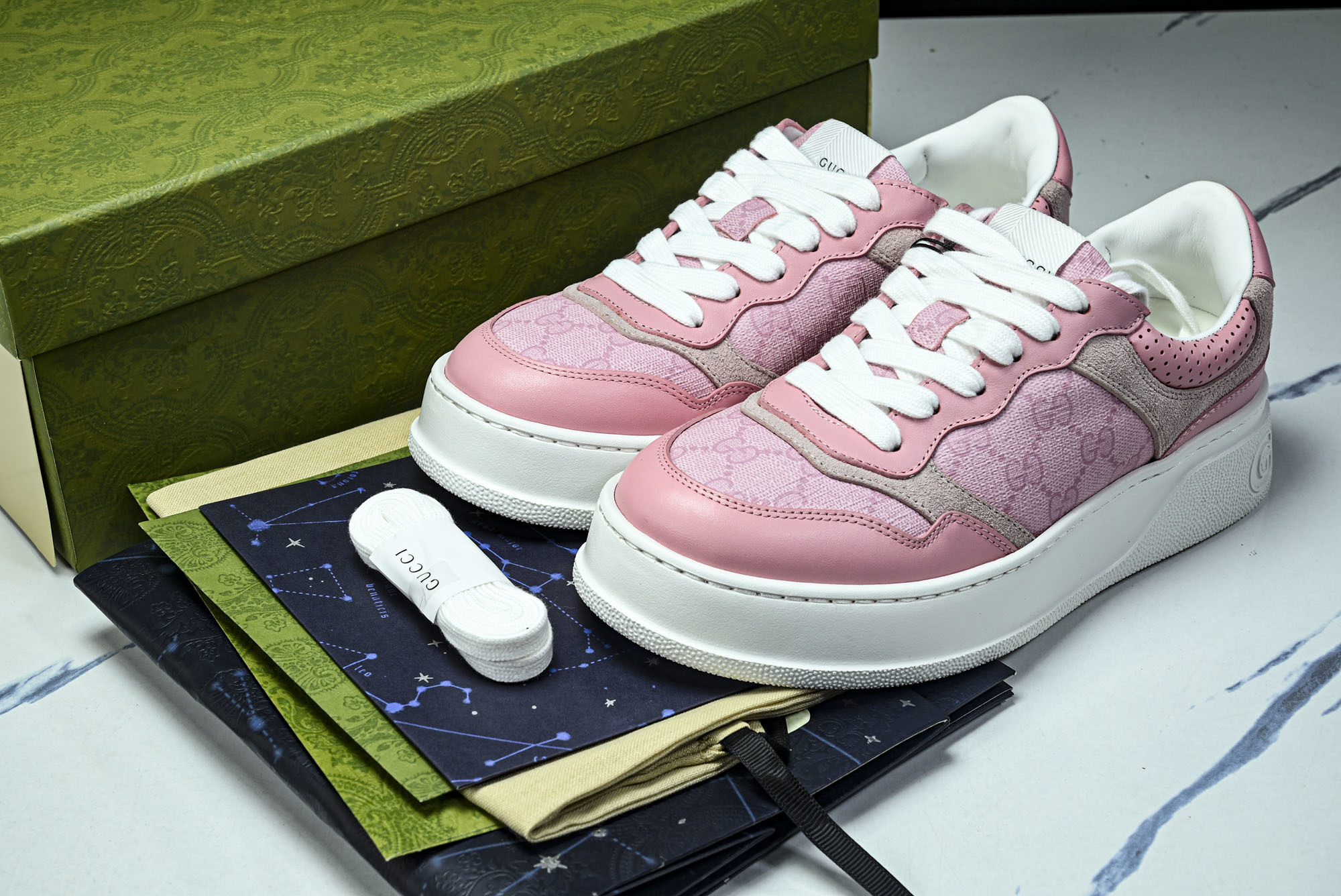 [X1] 구찌 GG  스니커즈 핑크