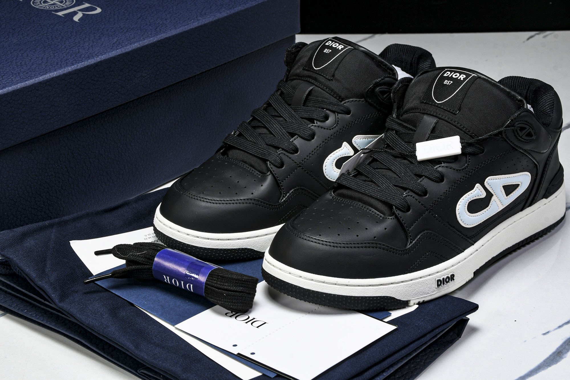 [X1] 디올 x 스톤아일랜드 B57 스니커즈 블랙 라이트그린