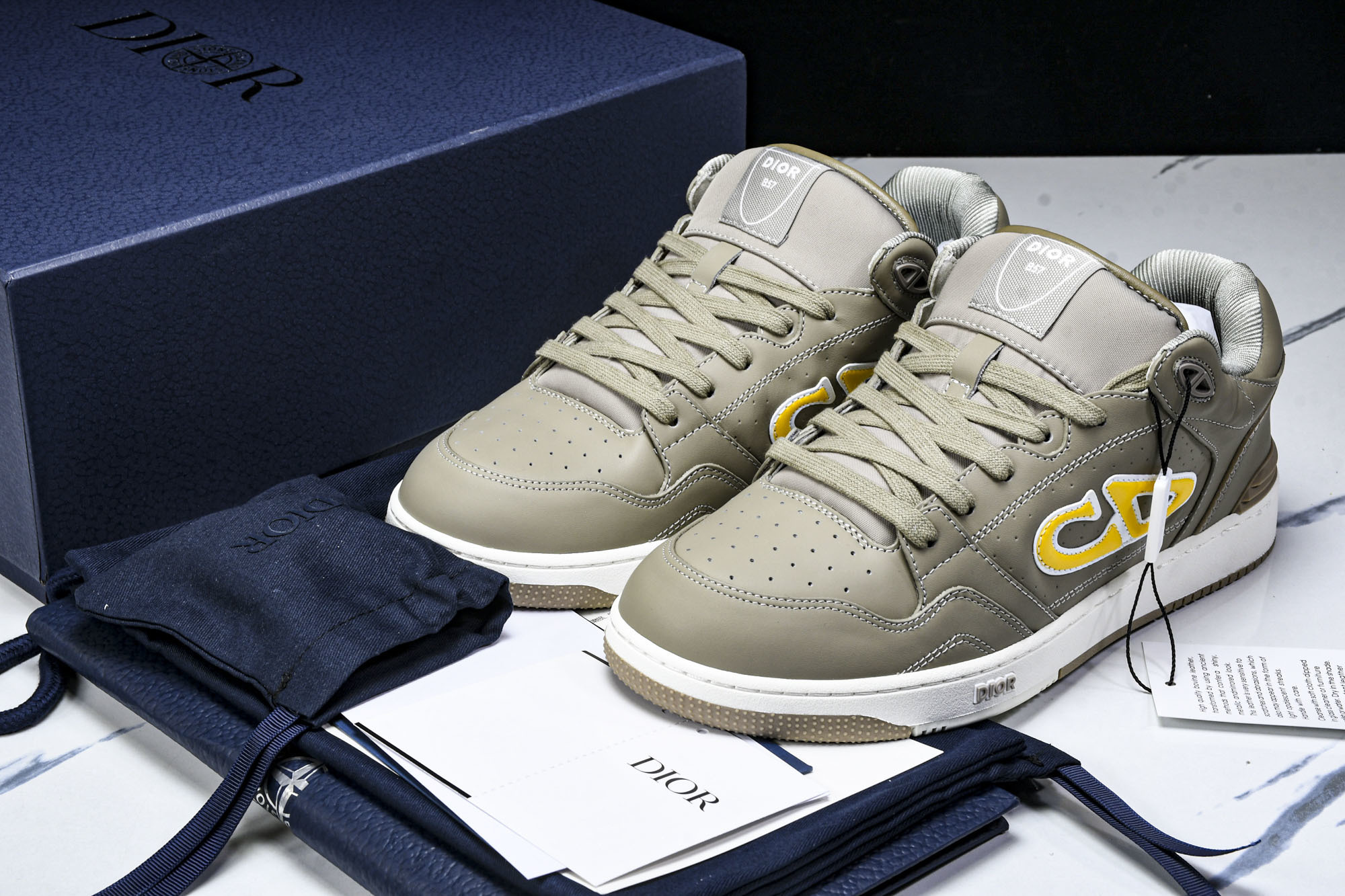 [X1] 디올 x 스톤아일랜드 B57 스니커즈 그레이 옐로우