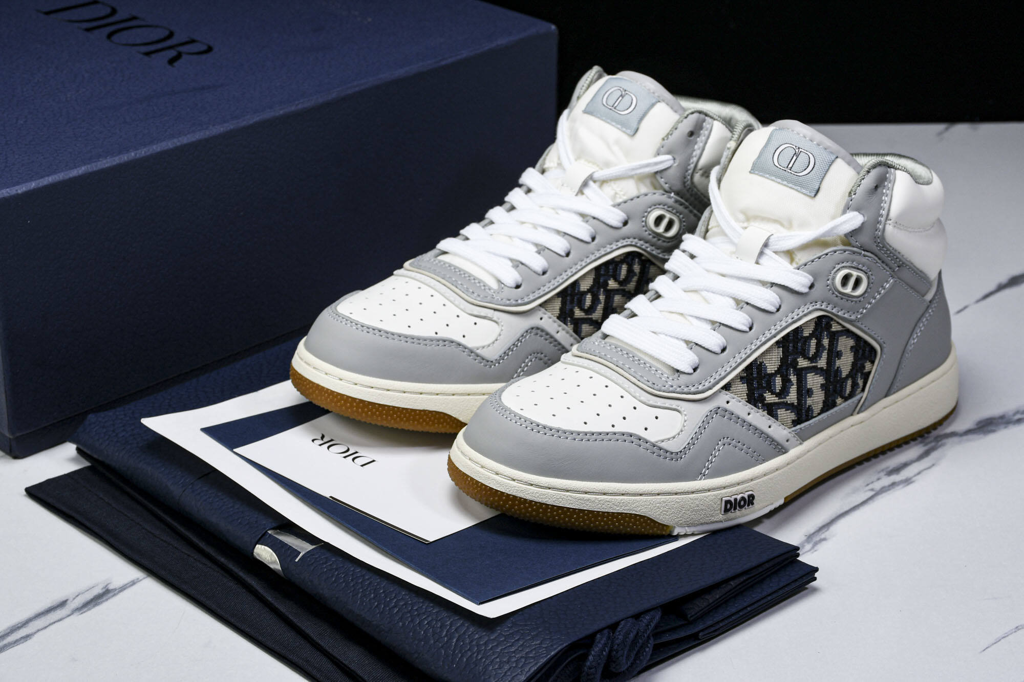 [X1] 디올 B27 하이탑 스니커즈 화이트 그레이
