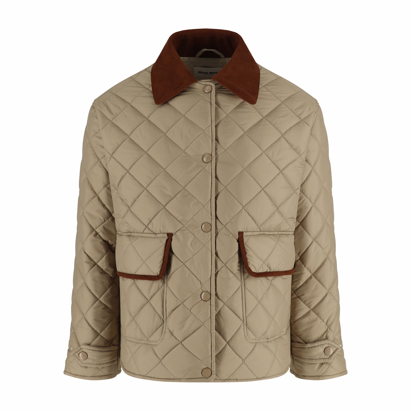 [잔디집] 미우미우 퀼팅 테크니컬 퐁제 블루종 재킷 샌드베이지