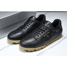 [D9] 프라다 다운타운 가죽 로우 스니커즈 블랙