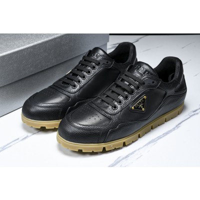 [D9] 프라다 다운타운 가죽 로우 스니커즈 블랙