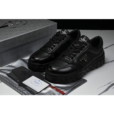 [D9] 프라다 레더 스니커즈 블랙