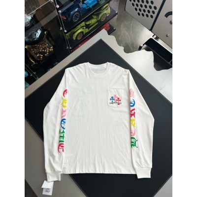 [마스터샵] 크롬하츠 멀티컬러 롱 슬리브 티셔츠 화이트