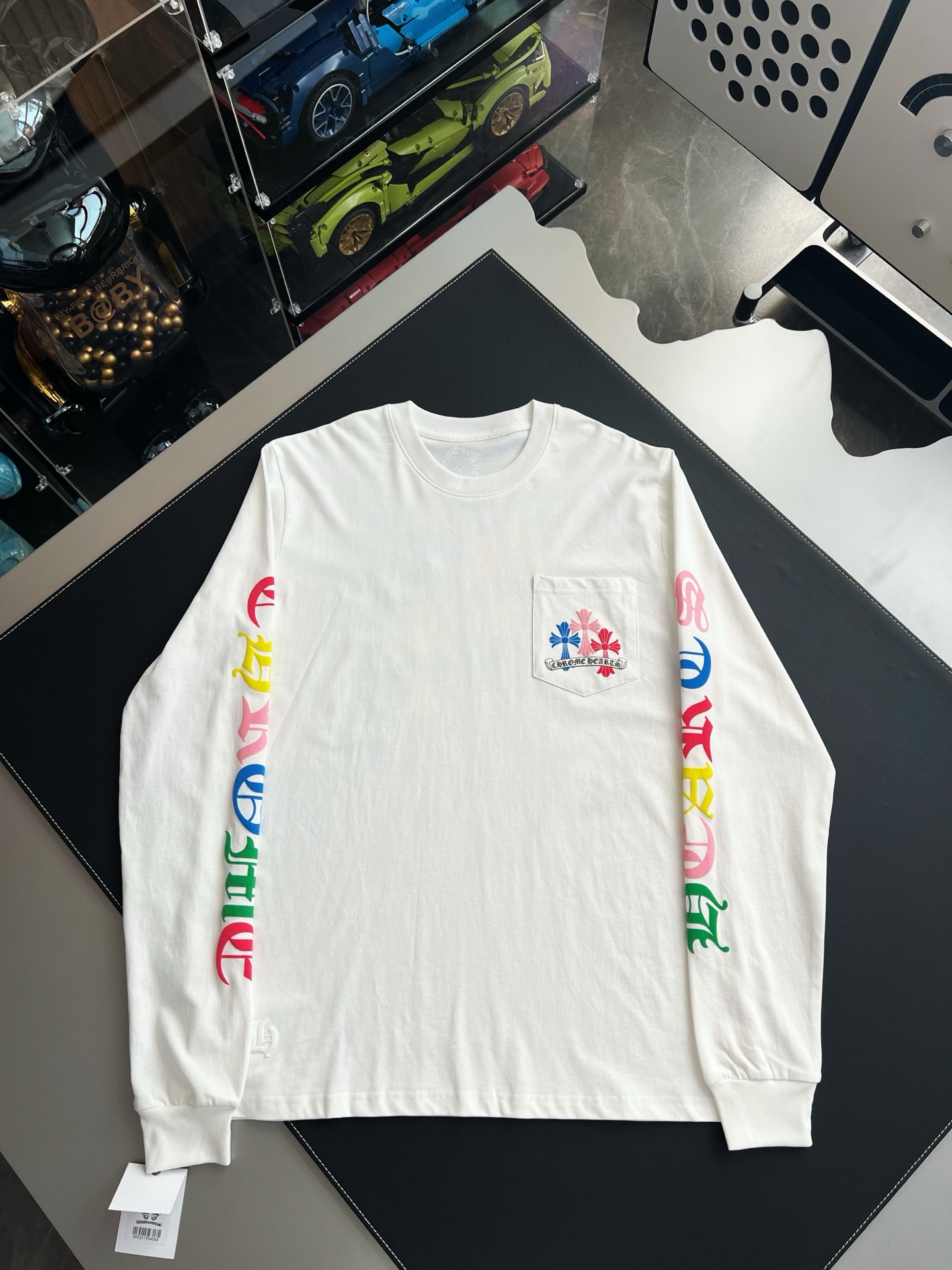 [마스터샵] 크롬하츠 멀티컬러 롱 슬리브 티셔츠 화이트