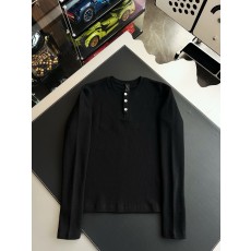 [마스터샵] 크롬하츠 와플 크로스 헨리넥 니트 블랙