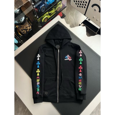 [마스터샵] 크롬하츠 멀티컬러 크로스 집업 후드 블랙