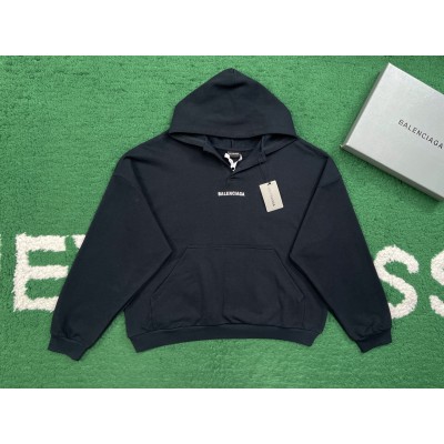 [레어샵] 발렌시아가 백 로고 후드 블랙