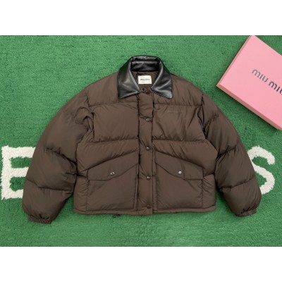 [레어샵] 미우미우 테크니컬 퐁제 크롭 다운재킷 에보니