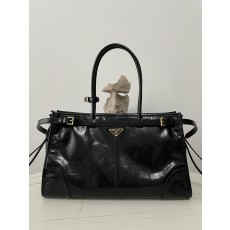 [블랙프레임] 프라다 보니 가죽 토트백 라지 블랙 1BA433 38*24*12