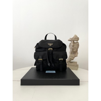 [블랙프레임] 프라다 리나일론 백팩 스몰 블랙 골드1BZ677 12*23.5*28