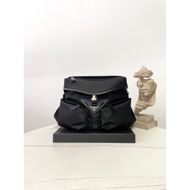 [블랙프레임] 프라다 리나일론 및 가죽 숄더백 블랙 2VD062 29*23*15