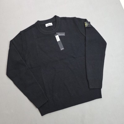 스톤아일랜드 크루넥 스웨터 블랙