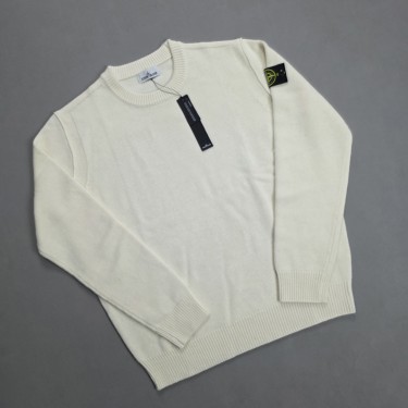 스톤아일랜드 크루넥 스웨터 아이보리
