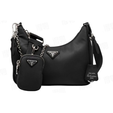 [사슬공장] 프라다 리에디션 사피아노 가죽 트리밍 리나일론 숄더백 1BH204